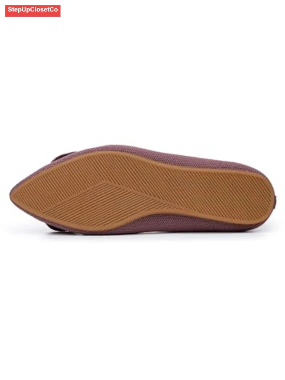 Pointed Toe Knit Ballet Flats with Bow Slip-on Dressy Shoes Non-slip Outsole - Picture 5 of 6